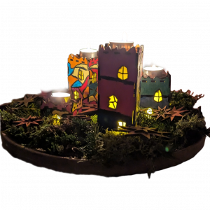 Adventskranz bunt und bsonders